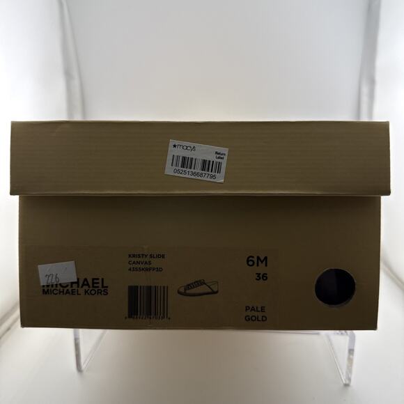 MICHAEL Kors Women’s Kristy Slides Tie Canvas Sneaker W/ Gold Accents Size 6 NIB - Picture 11 of 12